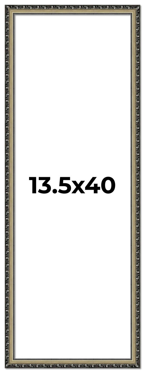 13.5x40 Museum-Quality Picture Frame with UV-Resistant Acrylic & Acid-Free Backing, Available in 4 Finishes - Gold, Silver, Bronze, and Black